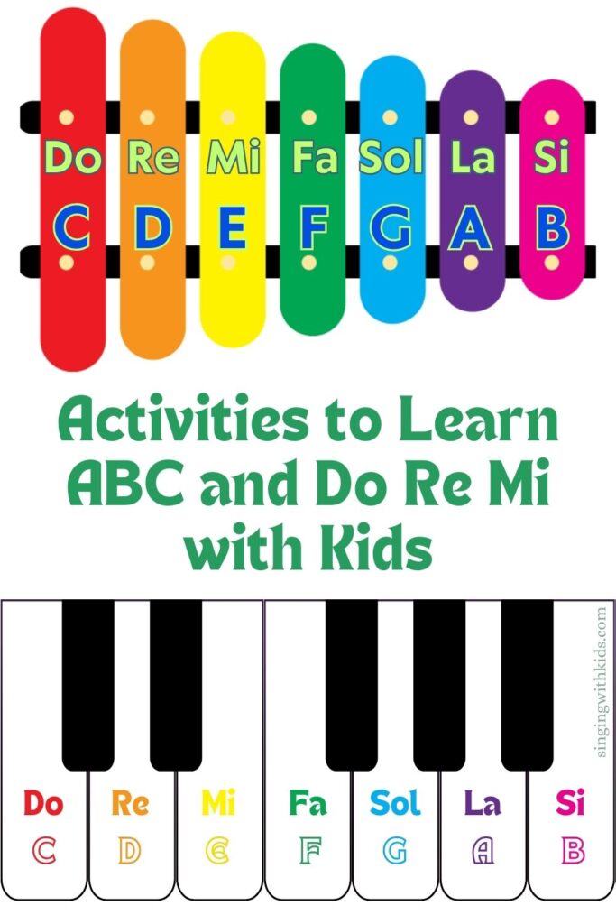 Xylophone and Keyboard with both ABC and Do Re Mi Activities to Learn ABC and Do Re Mi with kids
