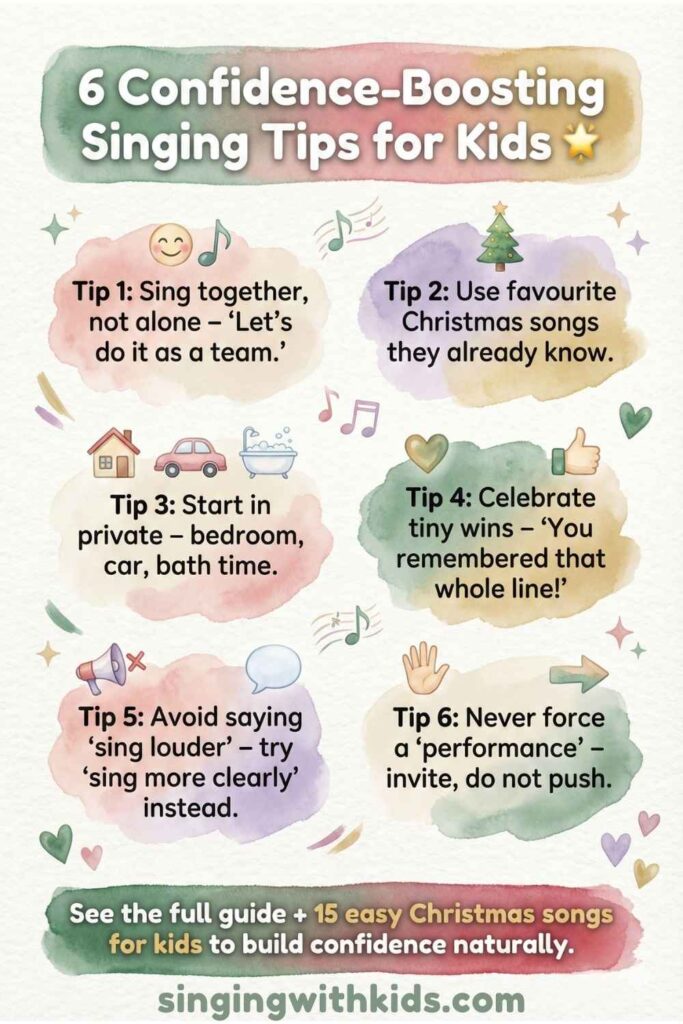 Confidence boosting with singing Christmas songs for kids