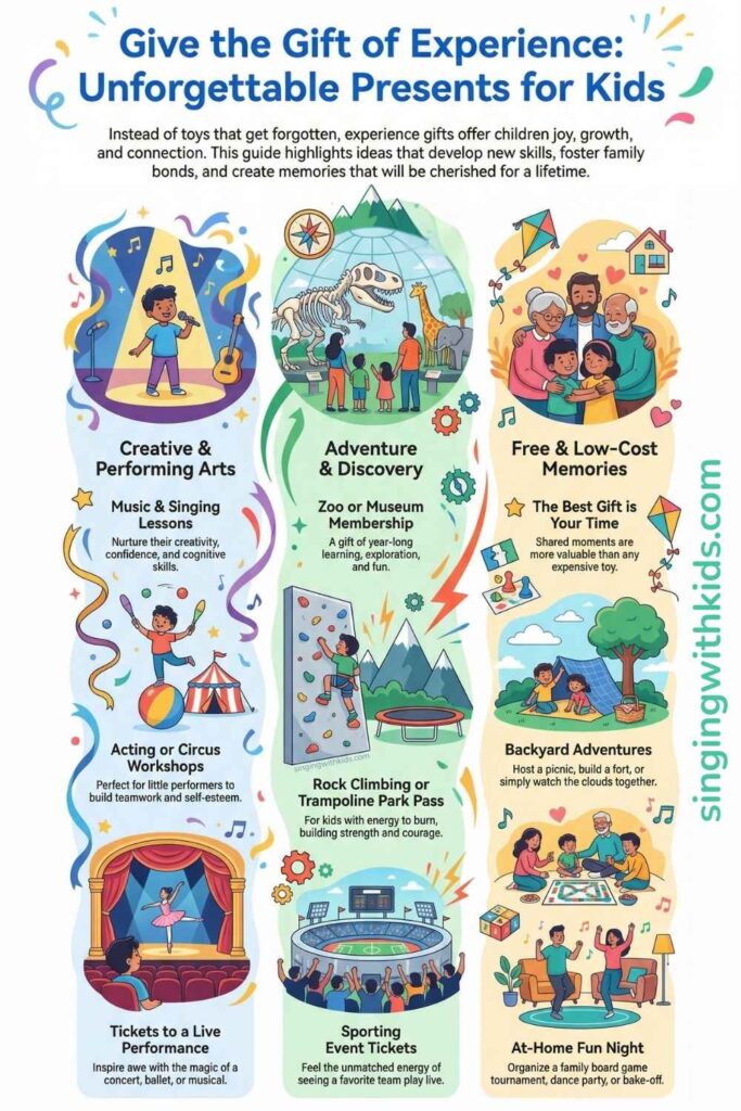 40+ Experience Gifts for Kids – Infographic Guide to Meaningful Non-Toy Gifts