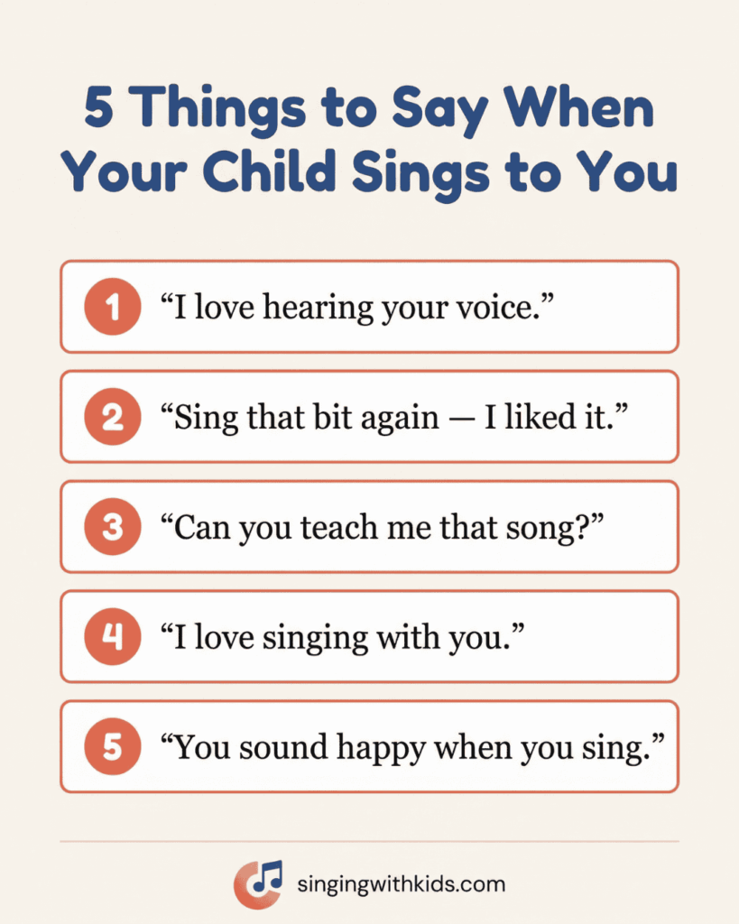 How Non-Musical Parents Can Help Their Child Sing | 5 Things to say when your child sings to you